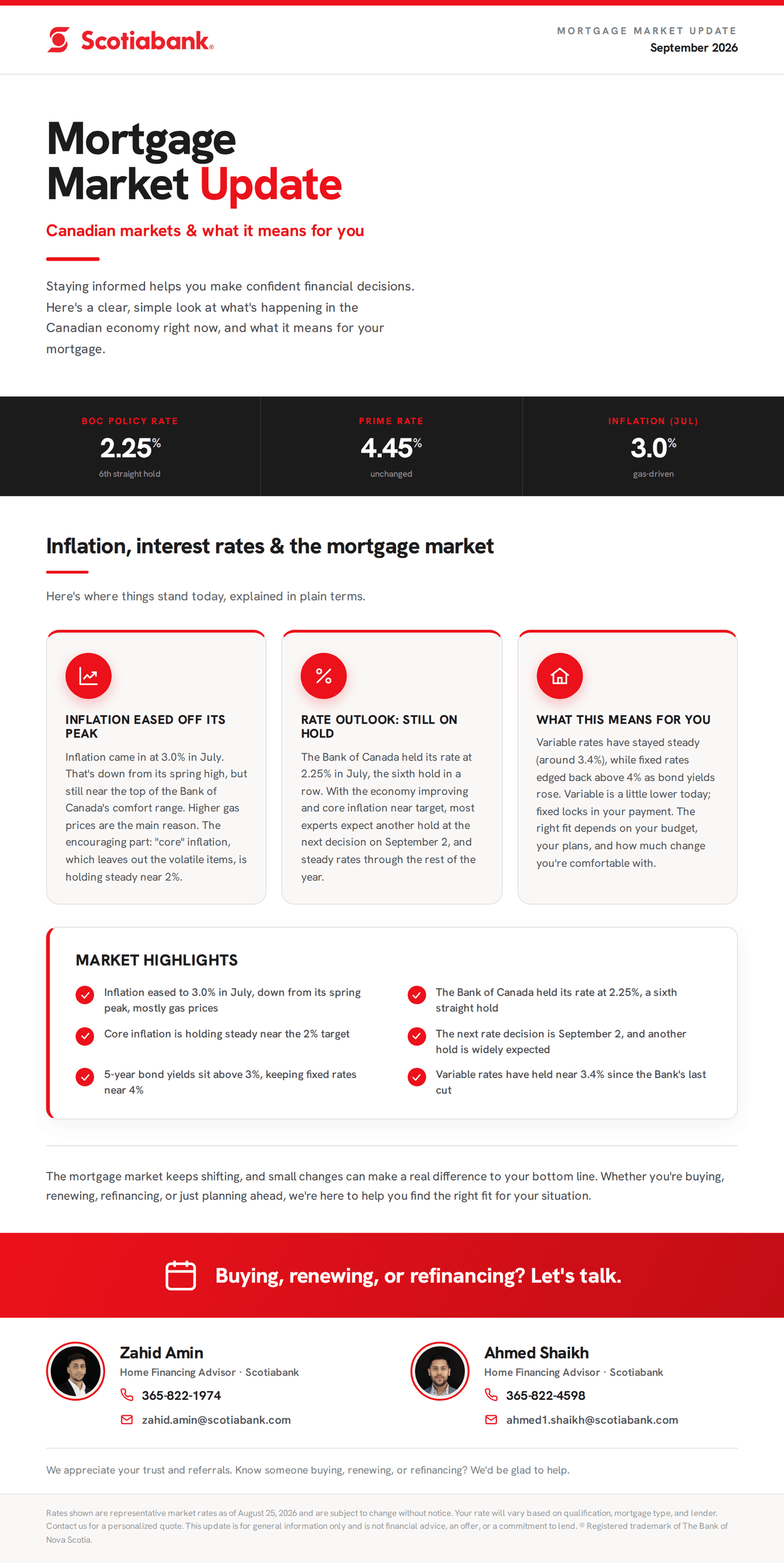 Scotiabank Mortgage Market Update, September 2026, full newsletter